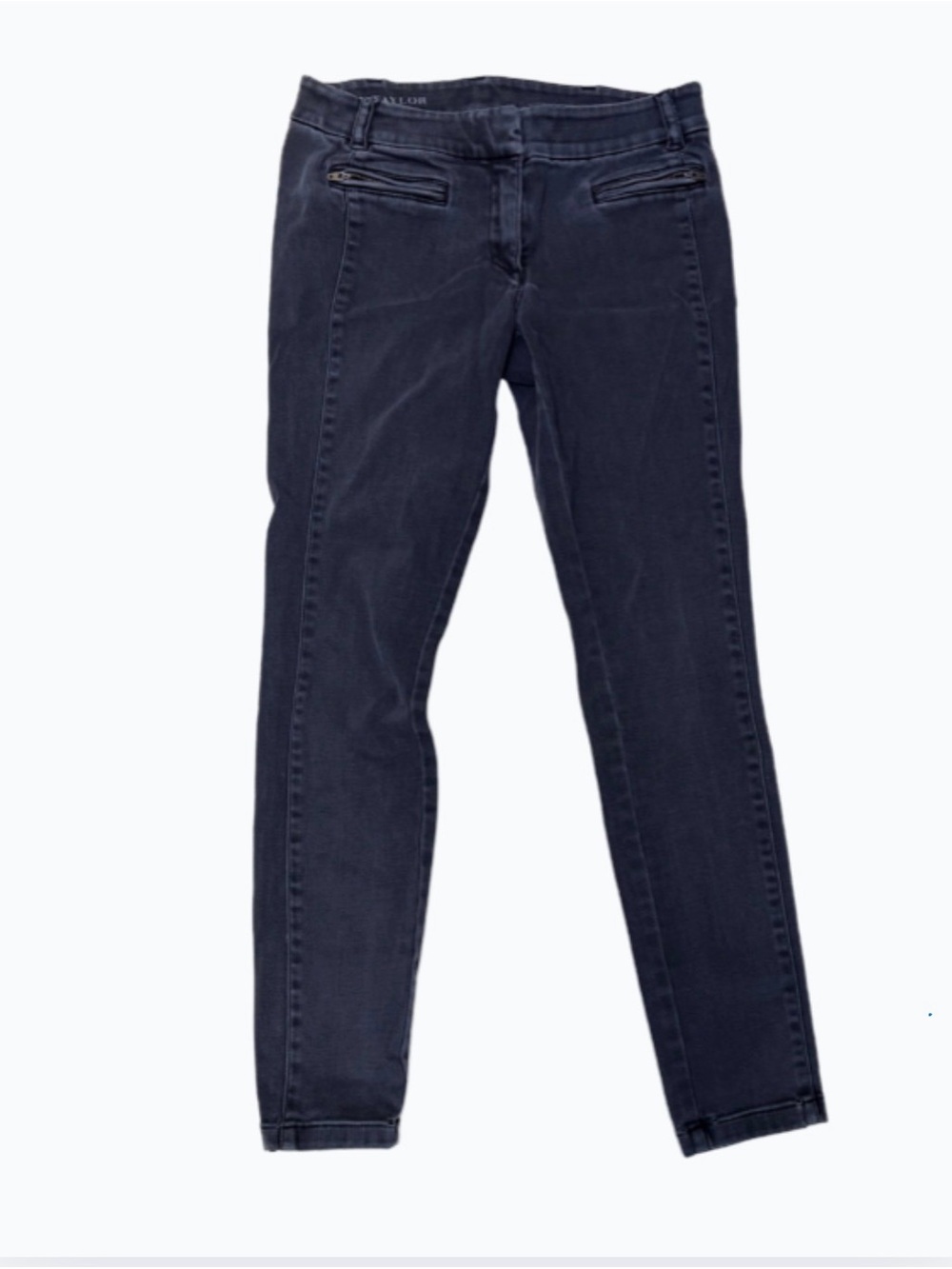 Ann Taylor Skinny Zip-Pocket Jeans - Black with subtle fade